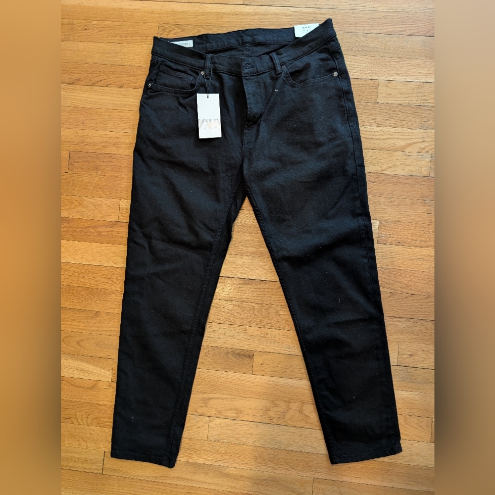 NWT- Zara Black Slim Fit Jeans - Size 38